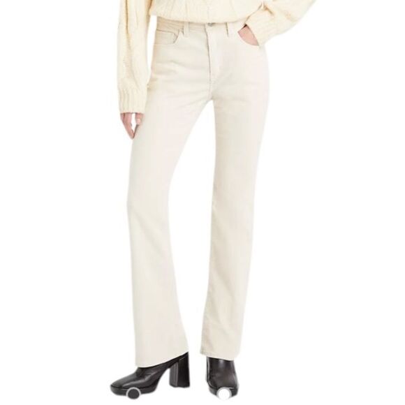 Levi’s RIBCAGE BOOTCUT CORDUROY WOMEN'S PANTS in safari white NWT 30x33 - Picture 1 of 8